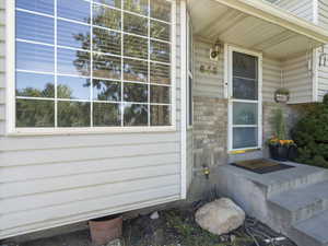 View of exterior front door.