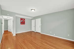 Interior space with wood flooring