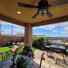 View of patio / terrace featuring ceiling fan