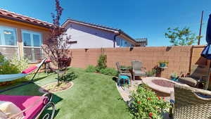 View of yard featuring a patio