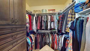 View of walk in closet