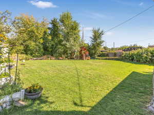 View of yard featuring a playground