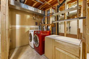 Laundry area with washer and clothes dryer