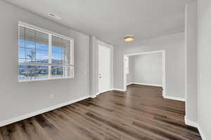 Entry room with dark wood look LVP flooring