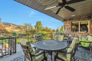 deck with mountain view