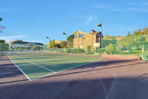 View of tennis court