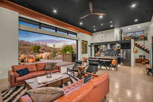 Living room with ceiling fan