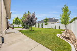 View of yard with a patio