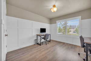 Office featuring light hardwood / wood-style floors