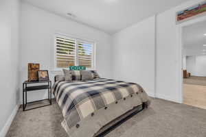 Bedroom with carpet floors