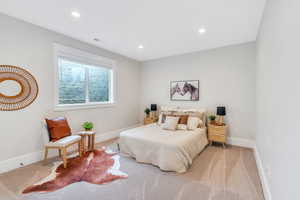 View of carpeted bedroom