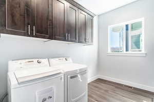 Laundry room with cabinets and plenty of storage