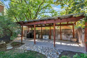 View of patio / terrace featuring a gazebo