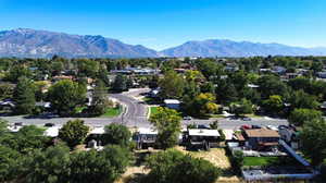 Exterior space featuring a mountain view