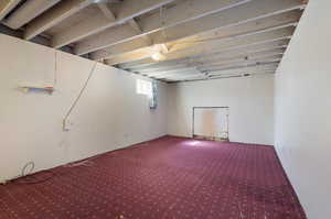 Basement featuring carpet floors