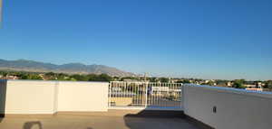 Exterior space with a mountain view