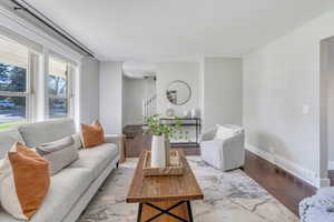 Living room featuring light hardwood / wood-style floors