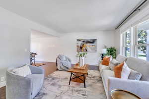 Living room featuring hardwood / wood-style flooring