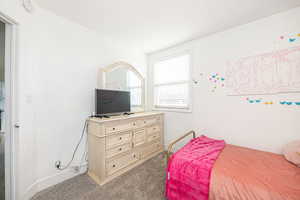 Bedroom with carpet floors