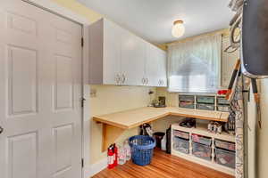 Mud room and extra storage near laundry