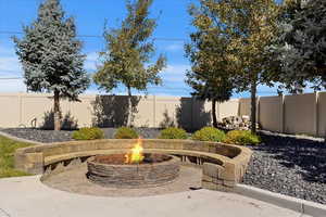 View of patio / terrace featuring a fire pit