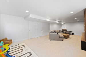 View of carpeted living room