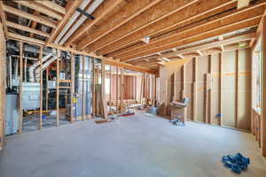 Misc room with concrete floors and water heater