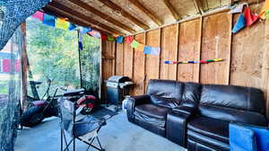 Interior space with concrete floors