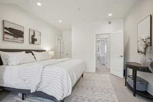 View of carpeted bedroom