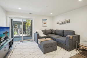 Living room featuring light hardwood / wood-style flooring