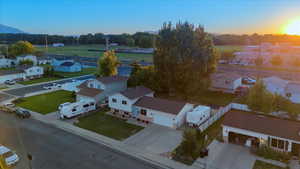 View of aerial view at dusk