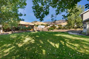 View of backyard featuring a northeast mountain view