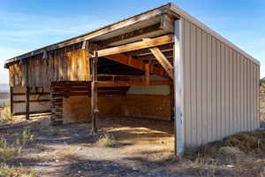 View of outbuilding, tack shed