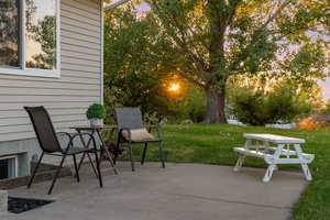 Patio terrace at dusk