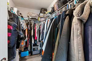 Spacious closet featuring hardwood / wood-style floors