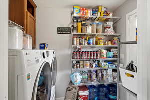 Washroom with washer and dryer