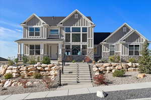 View of craftsman inspired home