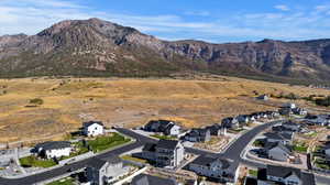 Drone / aerial view with a mountain view