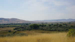 View of mountain background with rural landscape