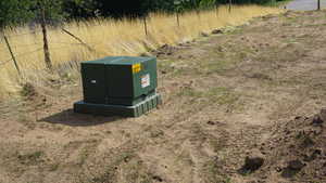 Exterior view of a pad mount transformer