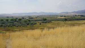 Mountain view with rural landscape