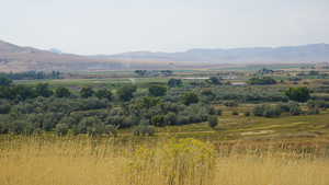 Mountain view with rural landscape