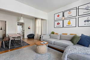 Living room featuring hardwood / wood-style flooring