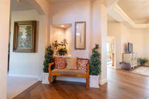 Sitting room featuring hardwood / wood-style flooring