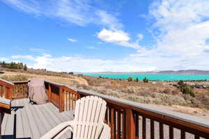 Deck featuring a water view