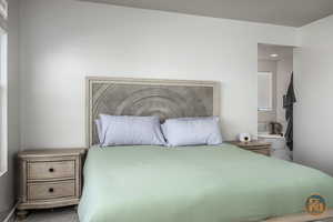 Bedroom featuring carpet flooring