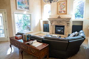 Living room featuring a wealth of natural light