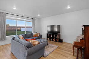 Living room featuring light hardwood / wood-style floors