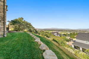 View of yard with a mountain view