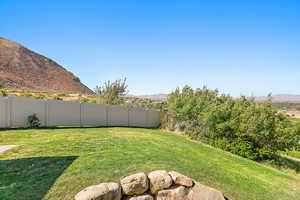 View of yard with a mountain view